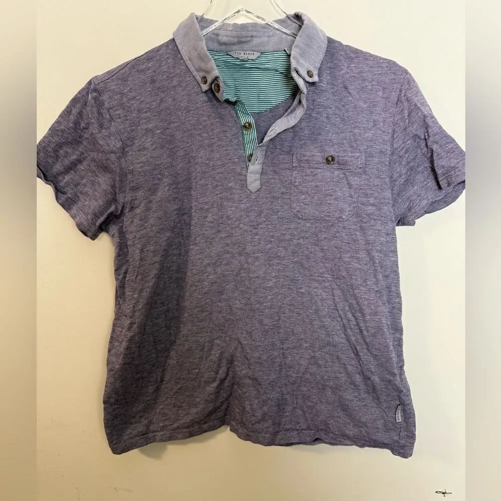 Ted Baker Women's Purple Polo Shirt Size 5 Large